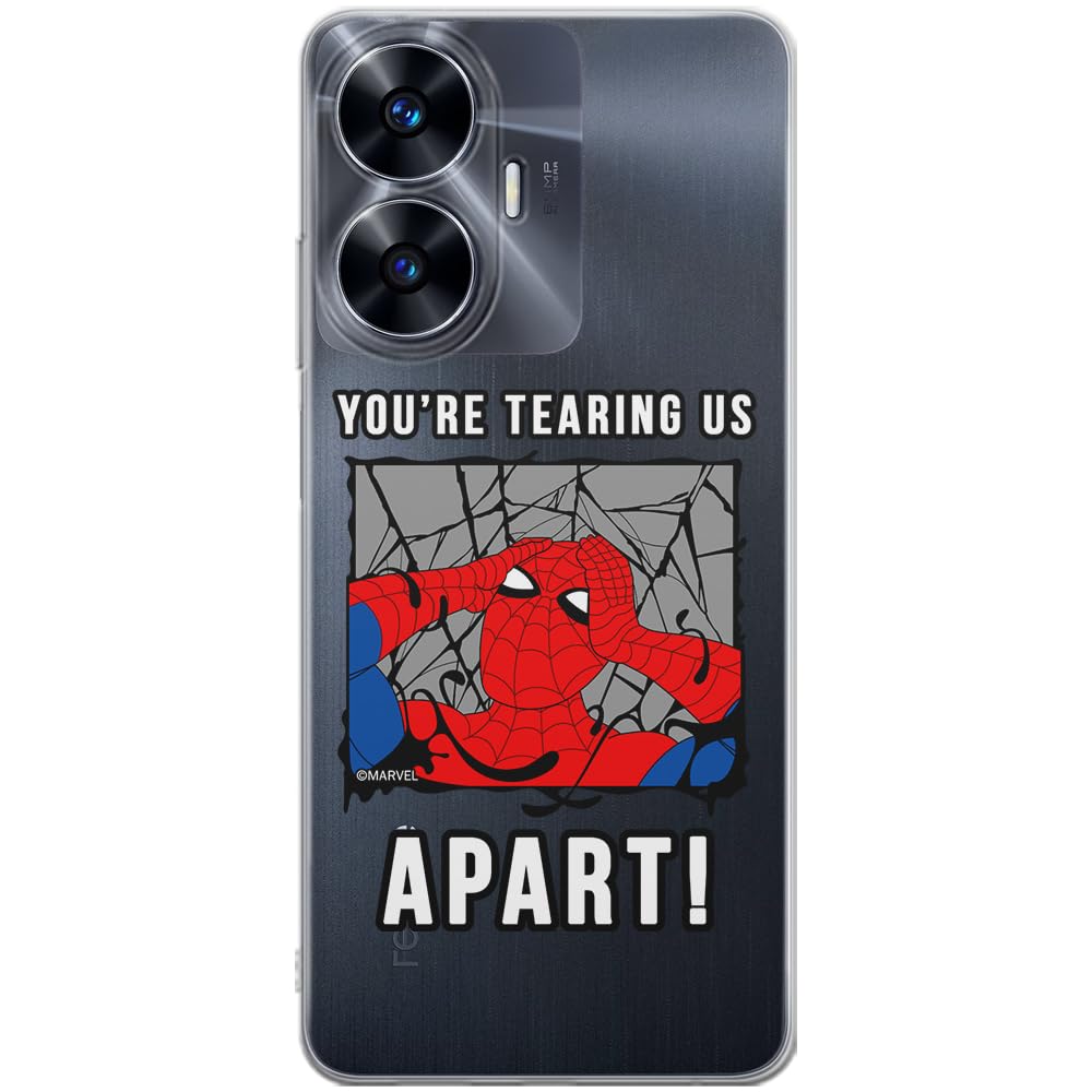ERT GROUP mobile phone case for Realme C55 original and officially Licensed Marvel pattern Spider Man 035 optimally adapted to the shape of the mobile phone, partially transparent