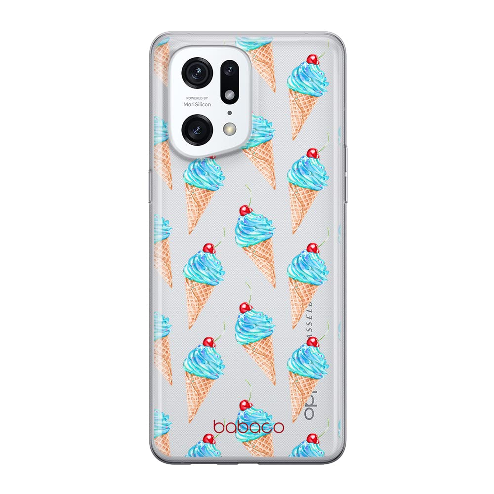 Babaco ERT GROUP mobile phone case for Oppo FIND X5 PRO original and officially Licensed pattern Ice Cream 002 optimally adapted to the shape of the mobile phone, partially transparent
