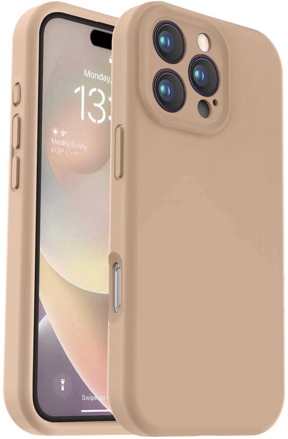 Vooii Compatible with iPhone 16 Pro Max Case, Liquid Silicone Upgrade [Camera Protection] [Soft Anti-Scratch Microfiber Lining] Shockproof Phone Case for iPhone 16 Pro Max 6.9 inch - Light Brown