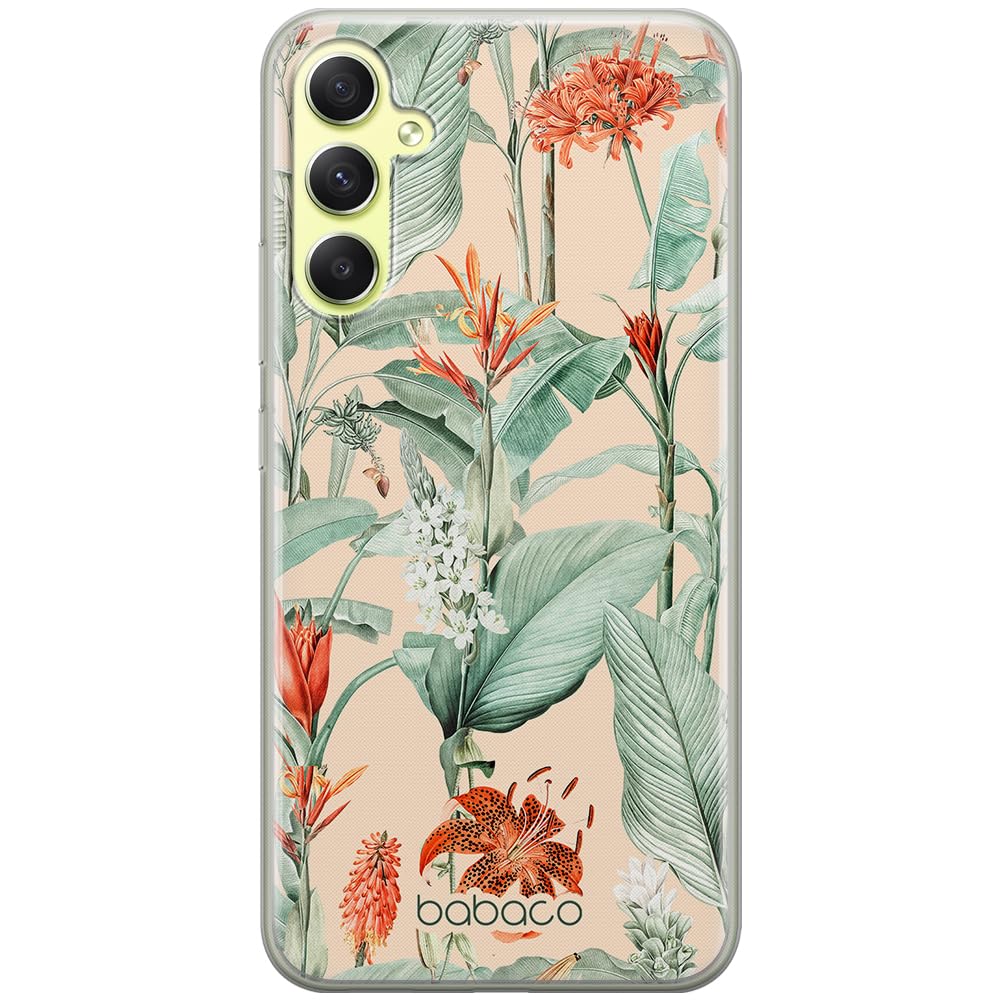 Babaco ERT GROUP mobile phone case for Samsung A34 5G original and officially Licensed pattern Flowers 048 optimally adapted to the shape of the mobile phone, case made of TPU