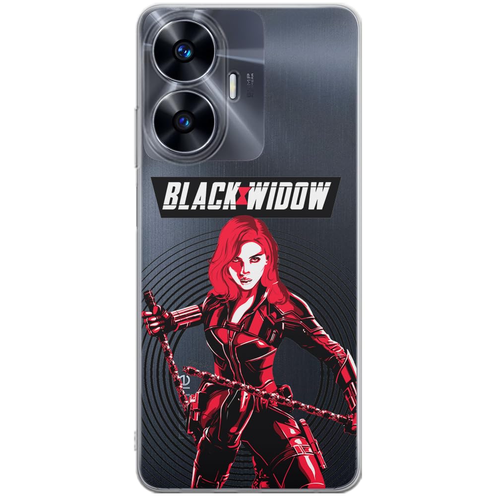 ERT GROUP mobile phone case for Realme C55 original and officially Licensed Marvel pattern Black Widow 008 optimally adapted to the shape of the mobile phone, partially transparent
