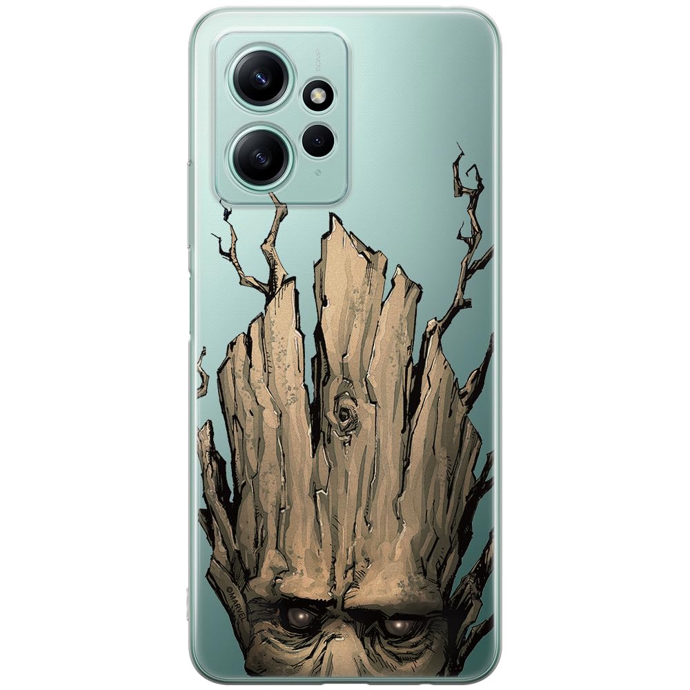 ERT GROUP mobile phone case for Xiaomi REDMI NOTE 12 4G original and officially Licensed Marvel pattern Groot 002 optimally adapted to the shape of the mobile phone, partially transparent