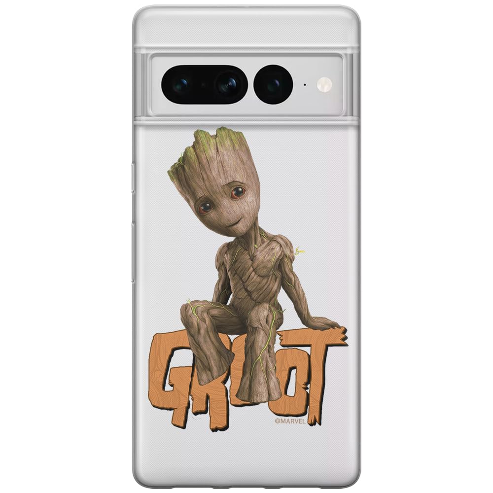 ERT GROUP mobile phone case for Google PIXEL 7 PRO original and officially Licensed Marvel pattern Groot 005 optimally adapted to the shape of the mobile phone, partially transparent