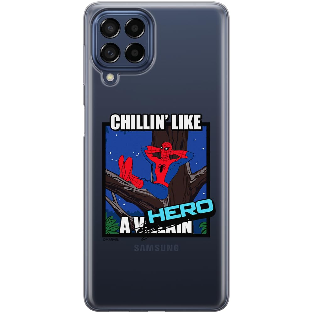 ERT GROUP mobile phone case for Samsung M53 5G original and officially Licensed Marvel pattern Spider Man 033 optimally adapted to the shape of the mobile phone, partially transparent