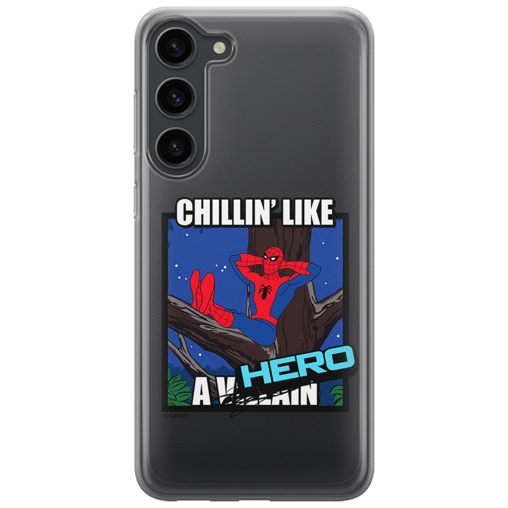 ERT GROUP mobile phone case for Samsung S23 original and officially Licensed Marvel pattern Spider Man 033 optimally adapted to the shape of the mobile phone, partially transparent