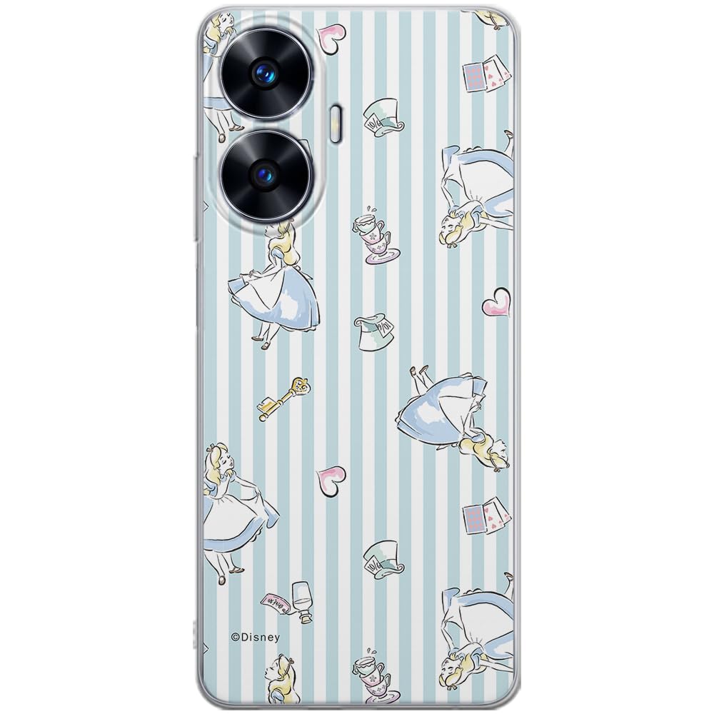 ERT GROUP mobile phone case for Realme C55 original and officially Licensed Disney pattern Alice 001 optimally adapted to the shape of the mobile phone, case made of TPU
