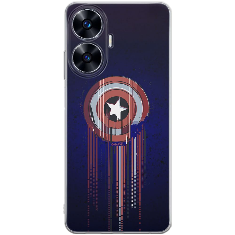 ERT GROUP mobile phone case for Realme C55 original and officially Licensed Marvel pattern Capitan America 017 optimally adapted to the shape of the mobile phone, case made of TPU
