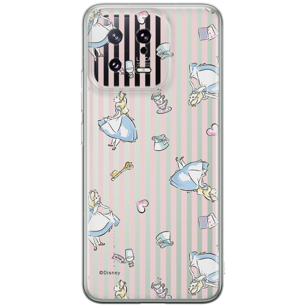 ERT GROUP mobile phone case for Xiaomi 13 original and officially Licensed Disney pattern Alice 001 optimally adapted to the shape of the mobile phone, partially transparent