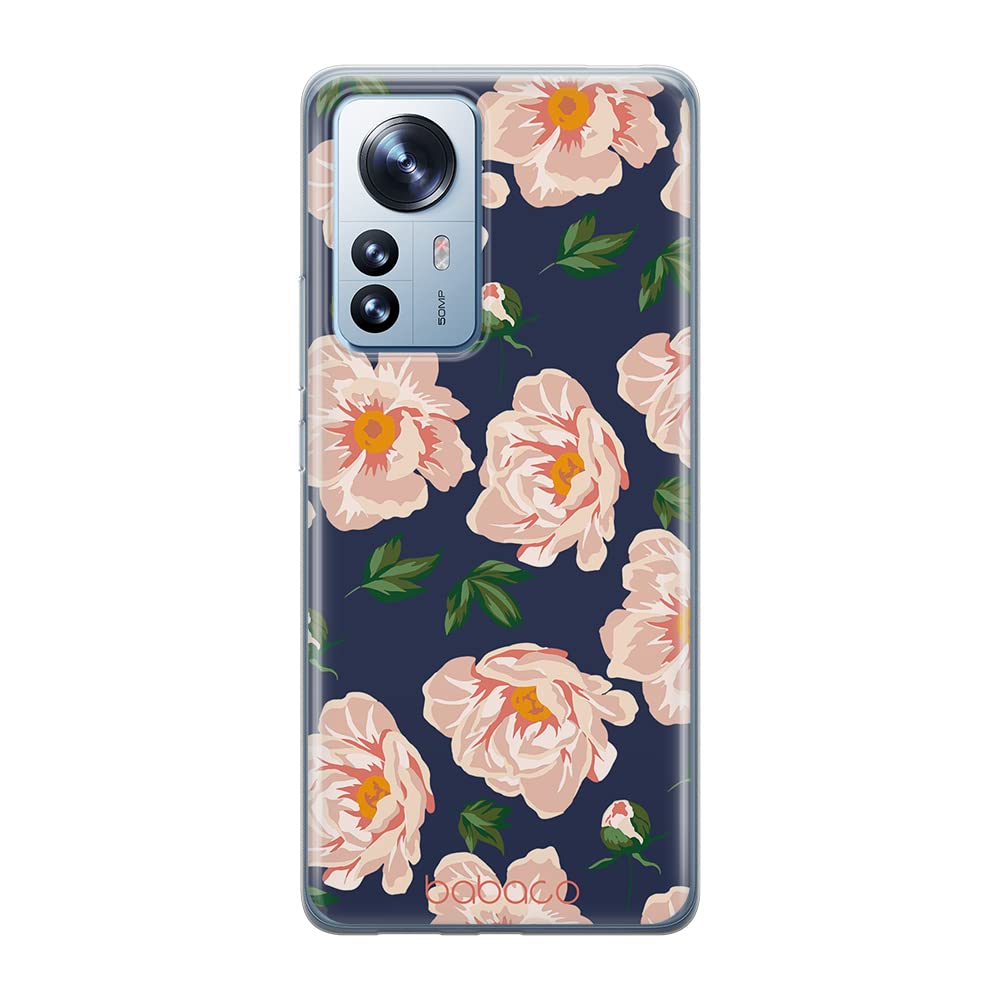 Babaco ERT GROUP mobile phone case for Xiaomi 12 PRO original and officially Licensed pattern Flowers 014 optimally adapted to the shape of the mobile phone, case made of TPU