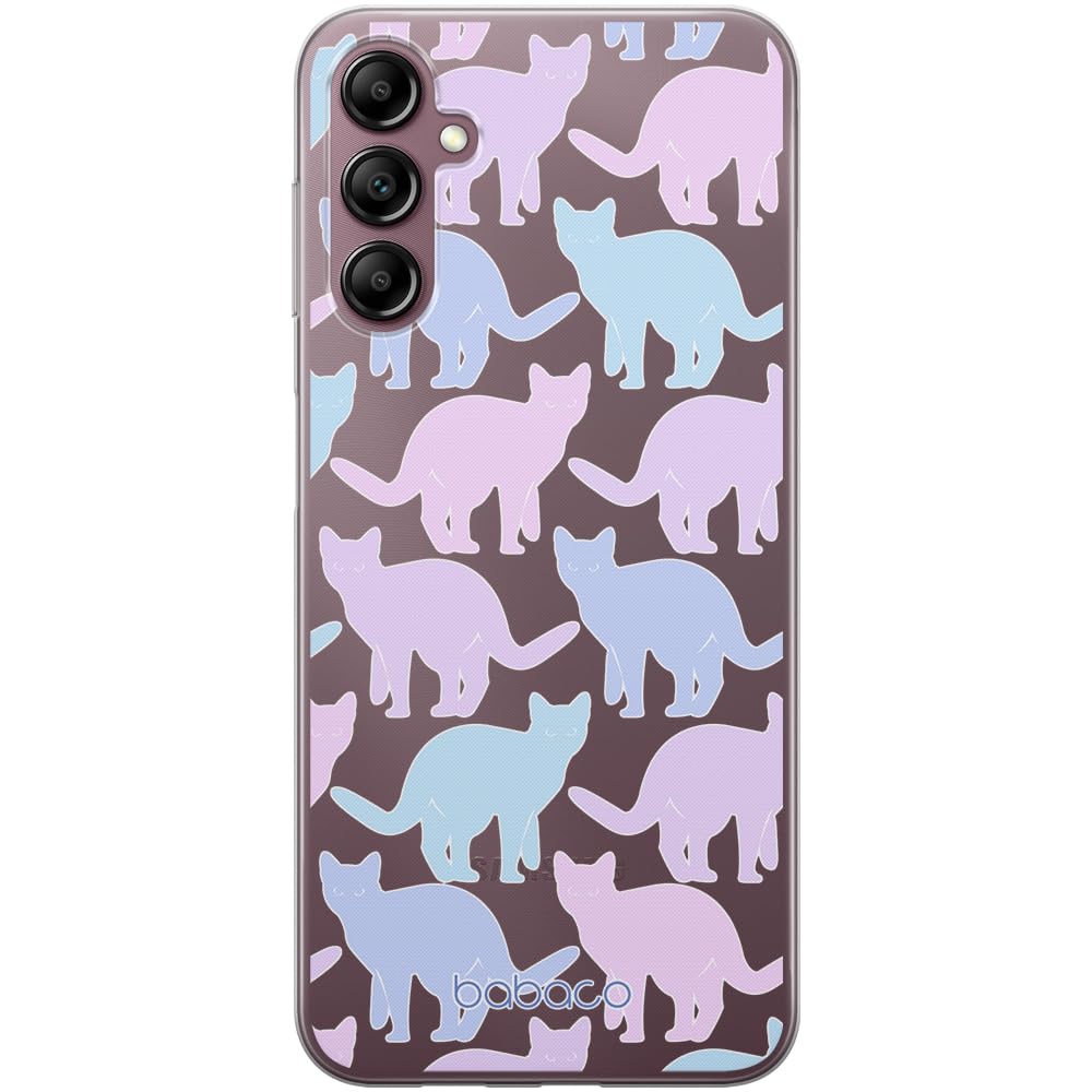 Babaco ERT GROUP mobile phone case for Samsung A14 4G/5G original and officially Licensed pattern Cats 011 optimally adapted to the shape of the mobile phone, partially transparent