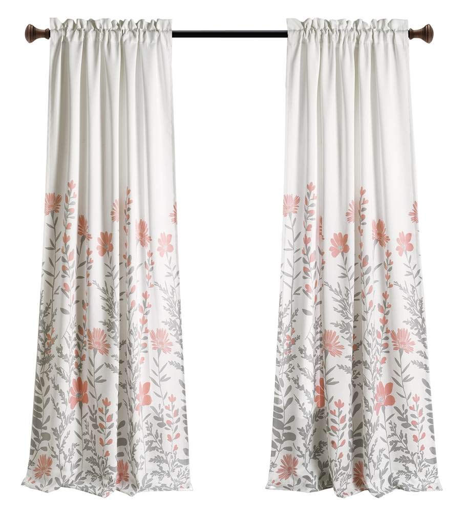 Lush Decor Aprile Room, Polyester, Blush, 52" W x 84" L (Pack of 2)