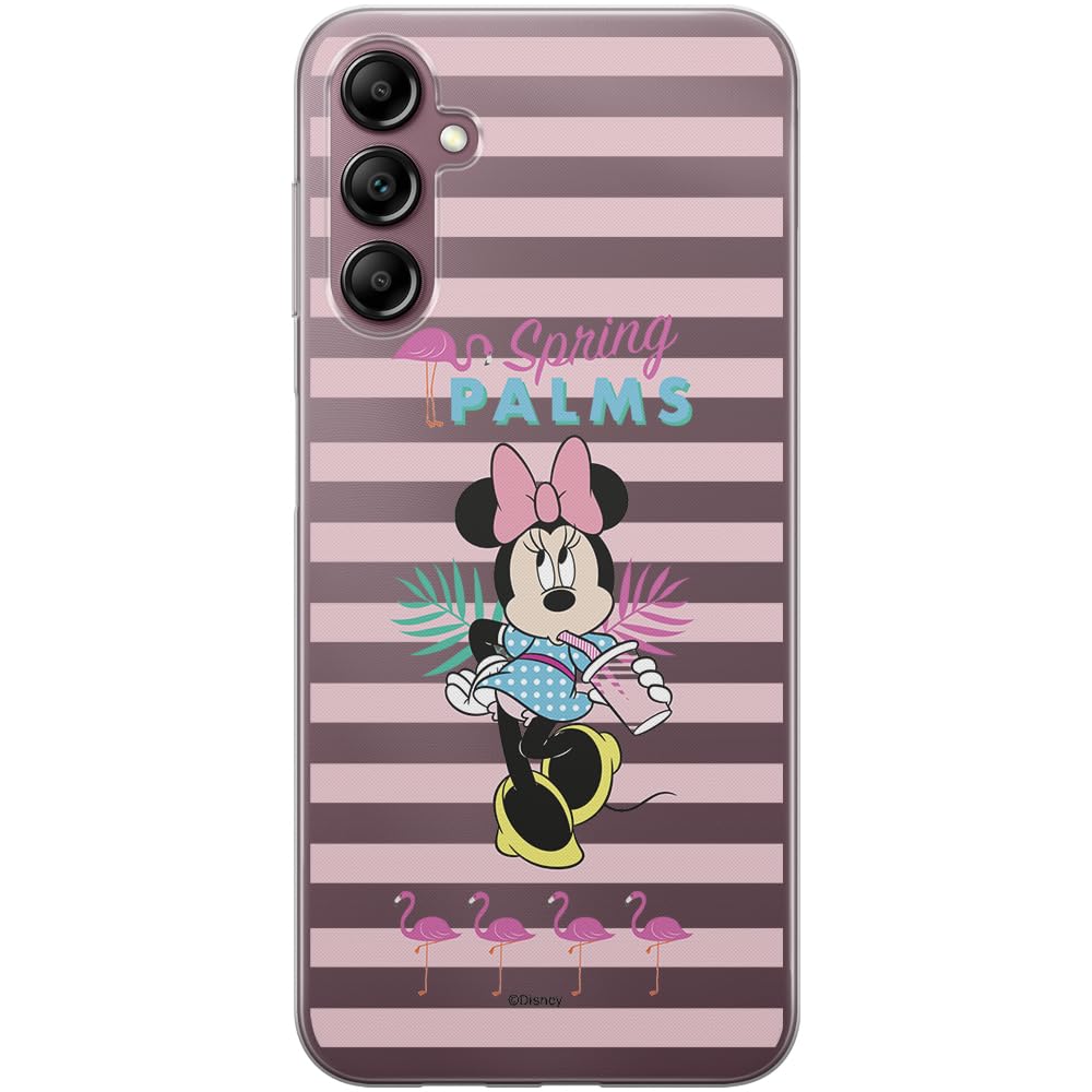 ERT GROUP mobile phone case for Samsung A14 4G/5G original and officially Licensed Disney pattern Minnie 028 optimally adapted to the shape of the mobile phone, partially transparent