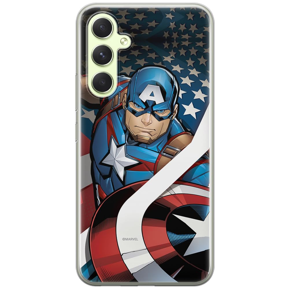 ERT GROUP mobile phone case for Samsung A54 5G original and officially Licensed Marvel pattern Capitan America 004 optimally adapted to the shape of the mobile phone, case made of TPU