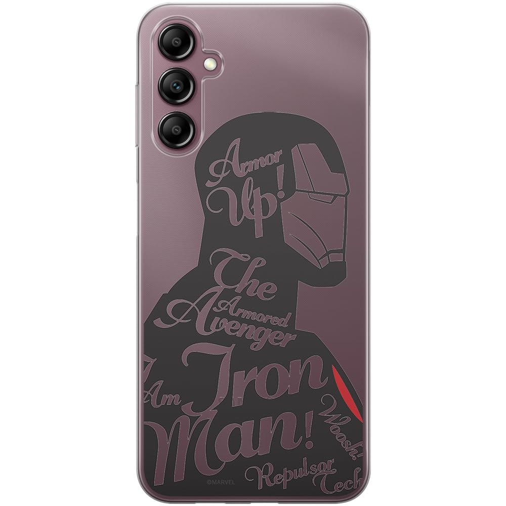 ERT GROUP mobile phone case for Samsung A14 4G/5G original and officially Licensed Marvel pattern Iron Man 010 optimally adapted to the shape of the mobile phone, partially transparent