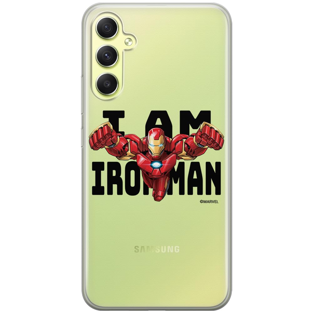 ERT GROUP mobile phone case for Samsung A34 5G original and officially Licensed Marvel pattern Iron Man 028 optimally adapted to the shape of the mobile phone, partially transparent
