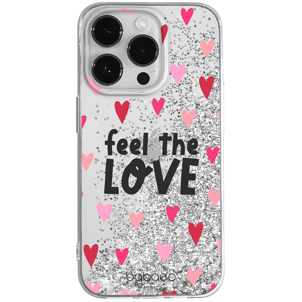 Babaco ERT GROUP mobile phone case for Apple Iphone 14 PRO MAX original and officially Licensed pattern Feel the love 001 optimally adapted to the mobile phone, with glitter overflow effect