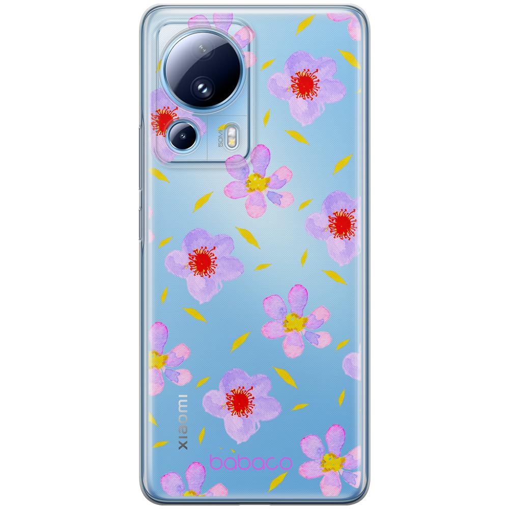 Babaco ERT GROUP mobile phone case for Xiaomi 13 LITE/CIVI 2 original and officially Licensed pattern Flowers 022 optimally adapted to the shape of the mobile phone, partially transparent