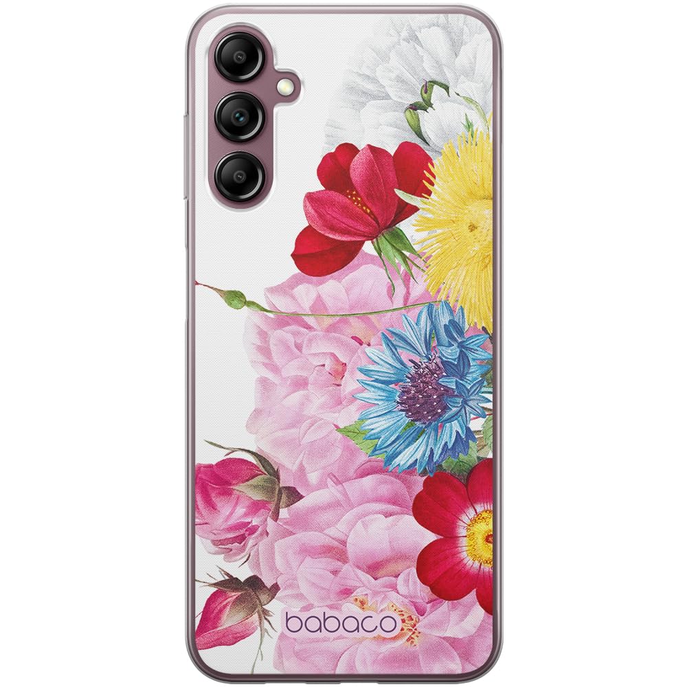 Babaco ERT GROUP mobile phone case for Samsung A14 4G/5G original and officially Licensed pattern Flowers 056 optimally adapted to the shape of the mobile phone, case made of TPU