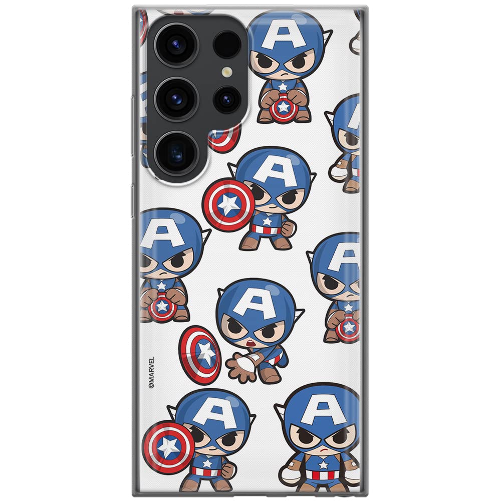 ERT GROUP mobile phone case for Samsung S23 ULTRA original and officially Licensed Marvel pattern Captain America 029 optimally adapted to the shape of the mobile phone, case made of TPU