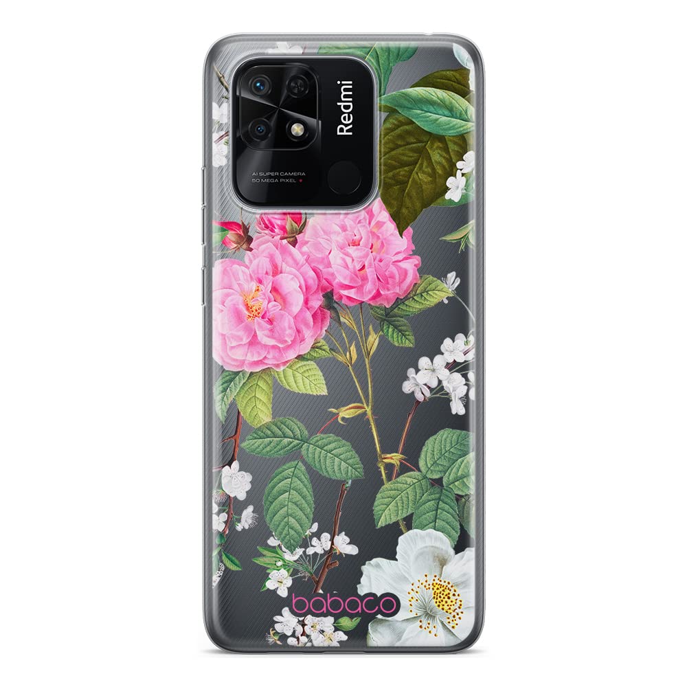 Babaco ERT GROUP mobile phone case for Xiaomi REDMI 10C original and officially Licensed pattern Flowers 037 optimally adapted to the shape of the mobile phone, partially transparent