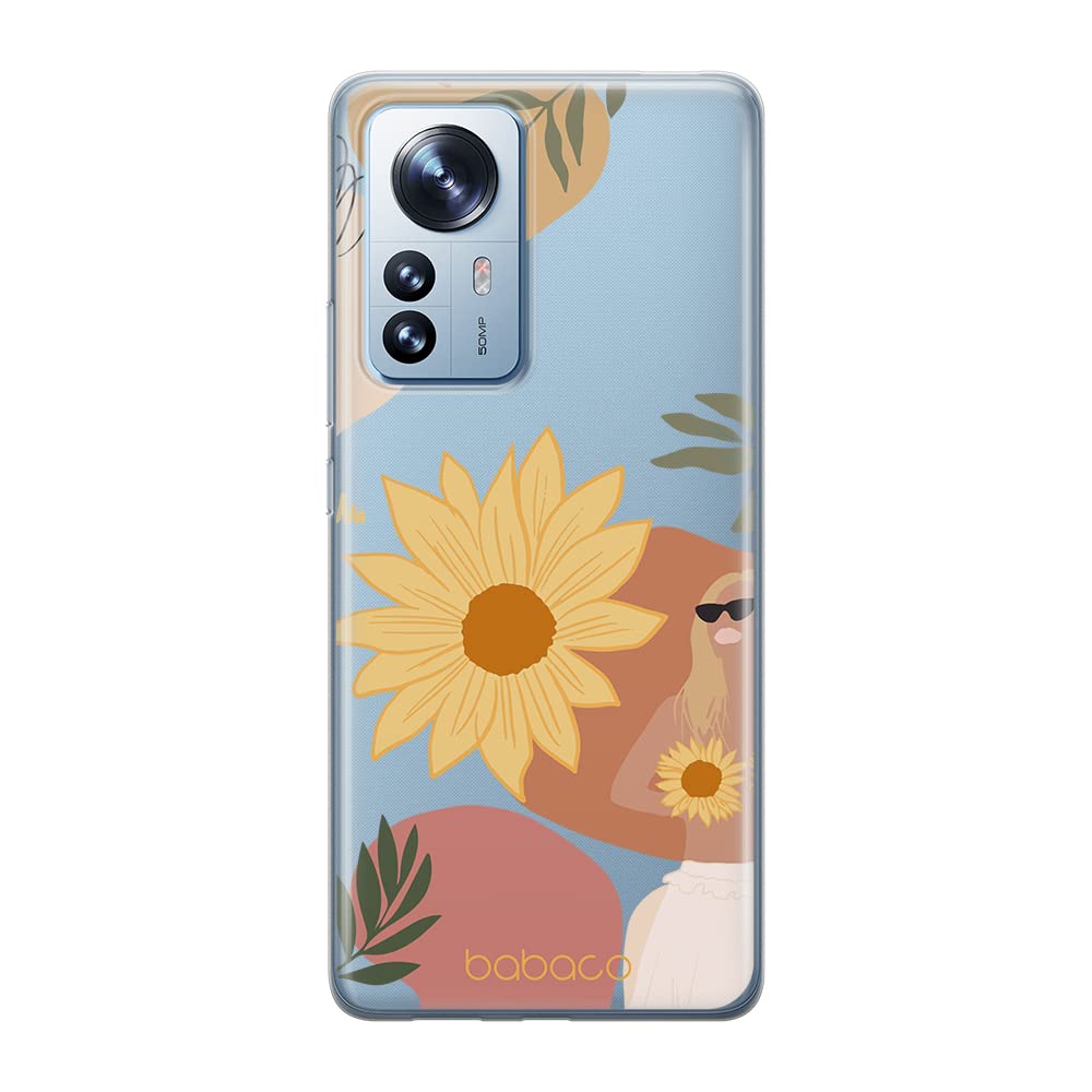 Babaco ERT GROUP mobile phone case for Xiaomi 12 PRO original and officially Licensed pattern Flowers 015 optimally adapted to the shape of the mobile phone, partially transparent