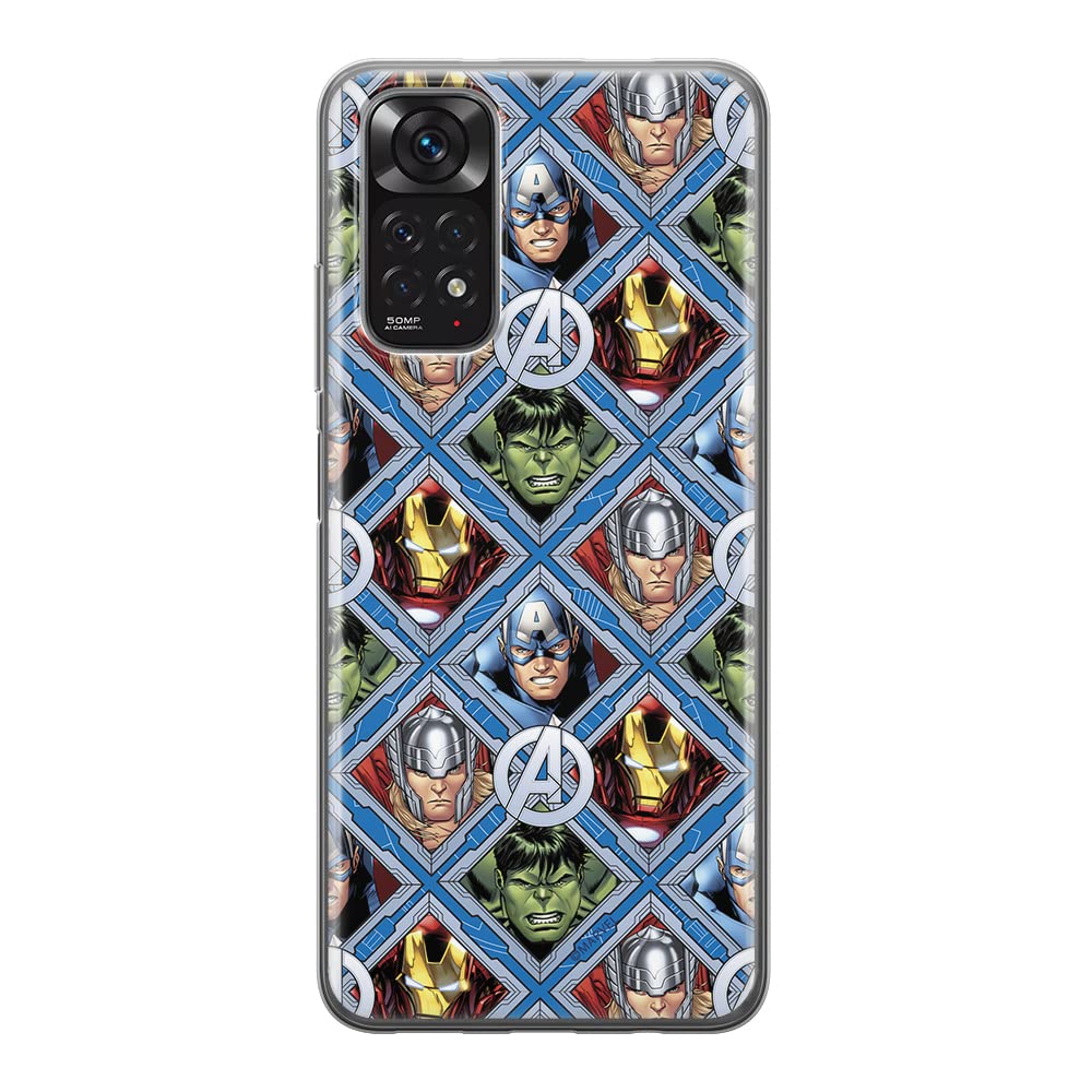 ERT GROUP mobile phone case for Xiaomi REDMI NOTE 11S 4G / REDMI NOTE 11 4G original and officially Licensed Marvel pattern Avengers 004 adapted to the shape of the mobile phone, case made of TPU