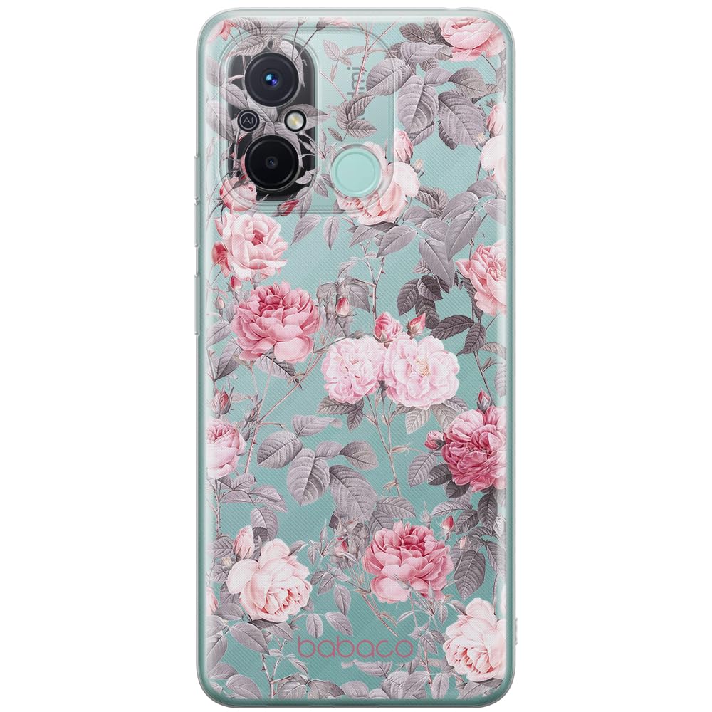 Babaco ERT GROUP mobile phone case for Xiaomi REDMI 12C/ REDMI 11A original and officially Licensed pattern Flowers 054 optimally adapted to the shape of the mobile phone, partially transparent