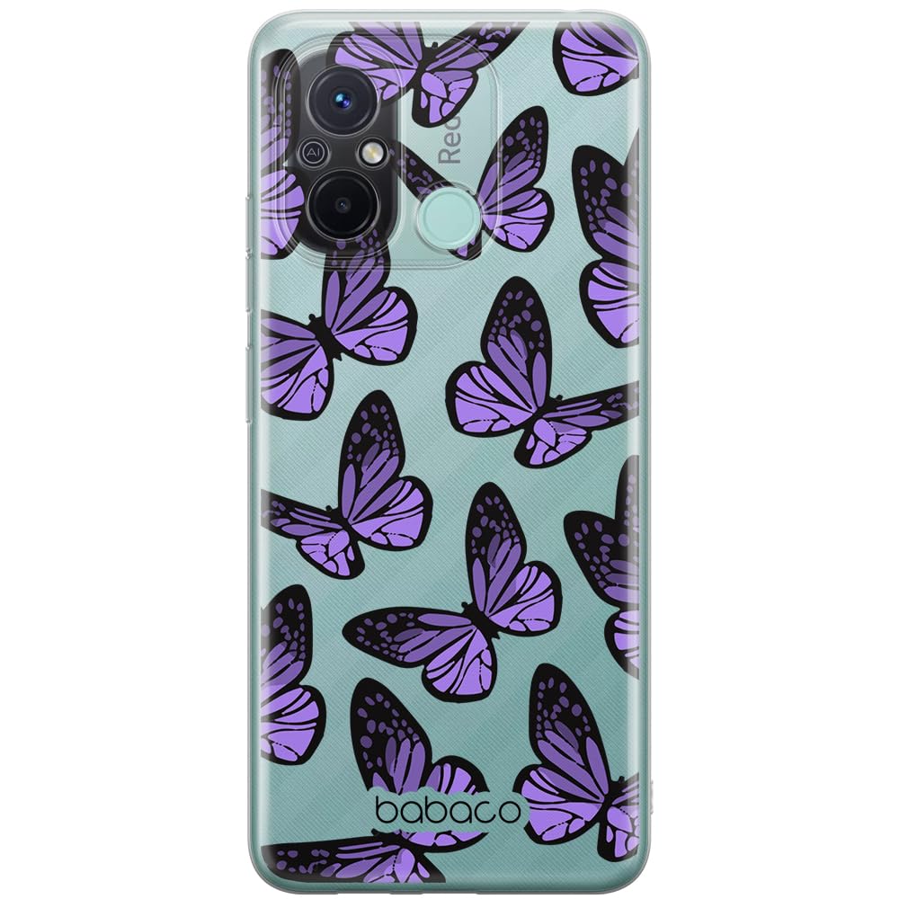 Babaco ERT GROUP mobile phone case for Xiaomi REDMI 12C/ REDMI 11A original and officially Licensed pattern Butterflies 002 optimally adapted to the shape of the mobile phone, case made of TPU