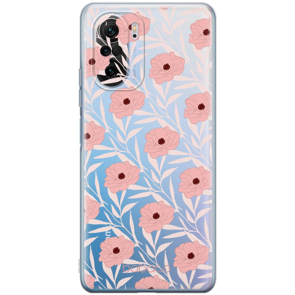 Babaco ERT GROUP mobile phone case for Xiaomi MI 11i/ REDMI K40/K40 PRO/POCO F3/ F3 PRO original and officially Licensed pattern Flowers 017, partially transparent