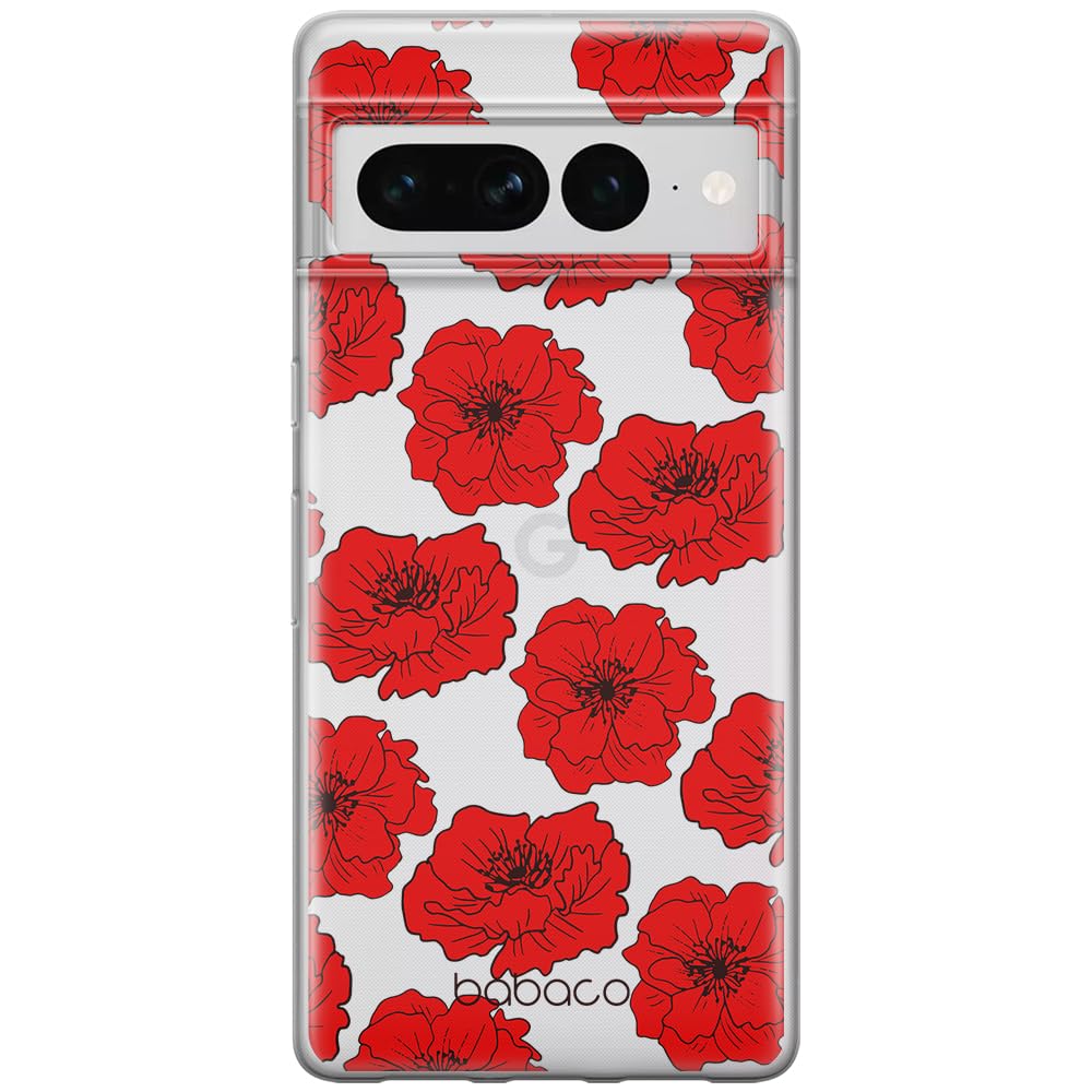 Babaco ERT GROUP mobile phone case for Google PIXEL 7 PRO original and officially Licensed pattern Flowers 018 optimally adapted to the shape of the mobile phone, partially transparent