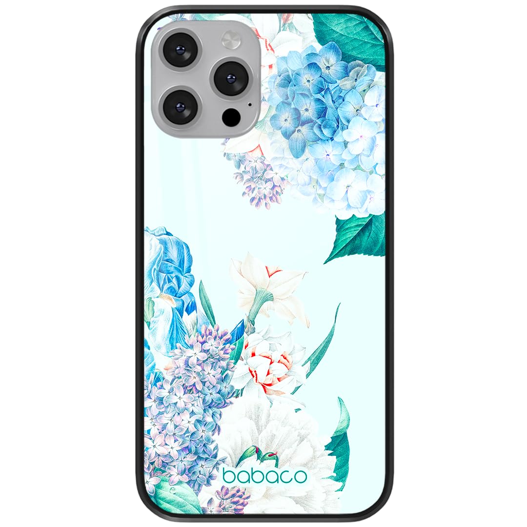 Babaco ERT GROUP mobile phone case for Apple Iphone 13 original and officially Licensed pattern Flowers 027 made of hardened glass, optimally adapted to the mobile phone, protective cover