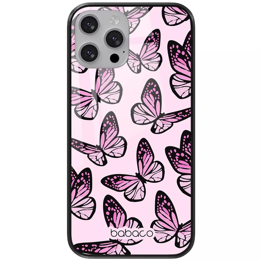 Babaco ERT GROUP mobile phone case for Apple Iphone 13 PRO MAX original and officially Licensed pattern Butterflies 002 made of hardened glass, optimally adapted to the mobile phone, protective cover