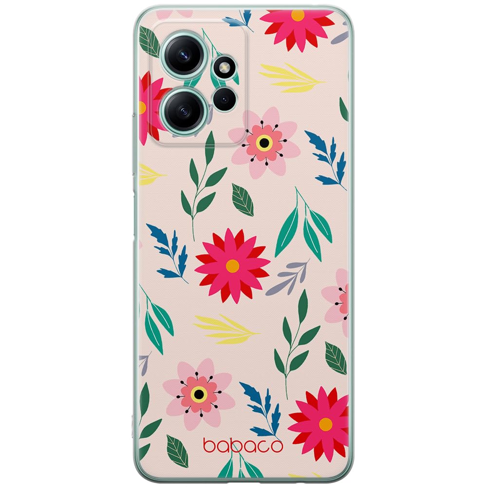 Babaco ERT GROUP mobile phone case for Xiaomi REDMI NOTE 12 4G original and officially Licensed pattern Flowers 010 optimally adapted to the shape of the mobile phone, case made of TPU