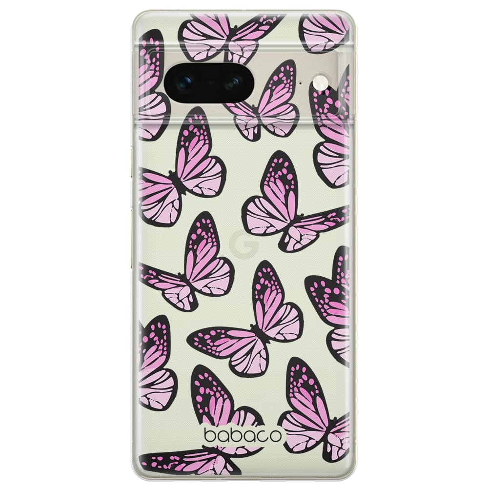 Babaco ERT GROUP mobile phone case for Google PIXEL 7 original and officially Licensed pattern Butterflies 002 optimally adapted to the shape of the mobile phone, case made of TPU