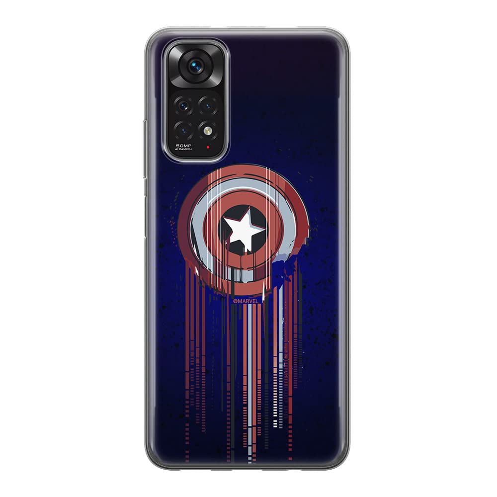 ERT GROUP mobile phone case for Xiaomi REDMI NOTE 11S 4G / REDMI NOTE 11 4G original and officially Licensed Marvel pattern Captain America 017, case made of TPU