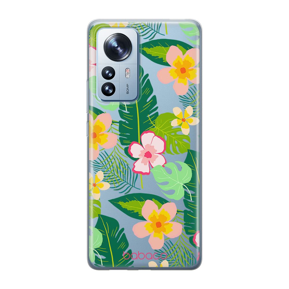Babaco ERT GROUP mobile phone case for Xiaomi 12 / 12X original and officially Licensed pattern Flowers 019 optimally adapted to the shape of the mobile phone, partially transparent