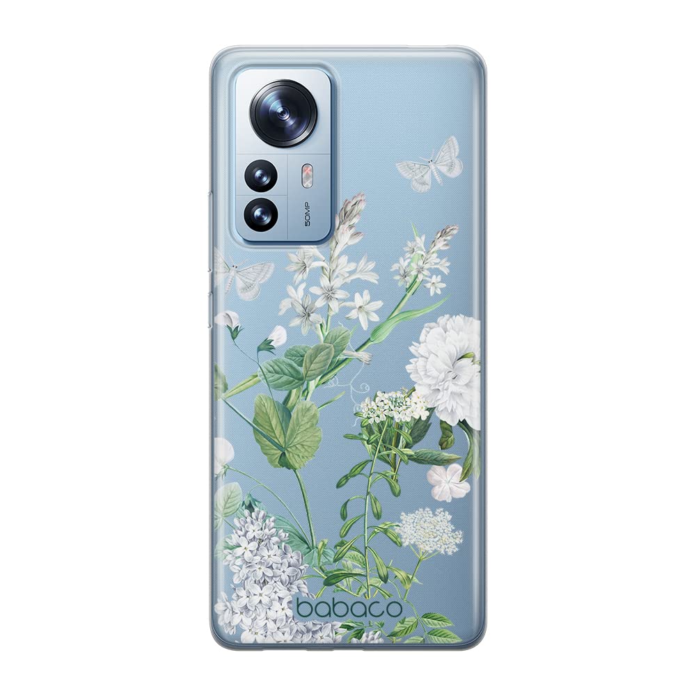 Babaco ERT GROUP mobile phone case for Xiaomi 12 / 12X original and officially Licensed pattern Flowers 033 optimally adapted to the shape of the mobile phone, partially transparent