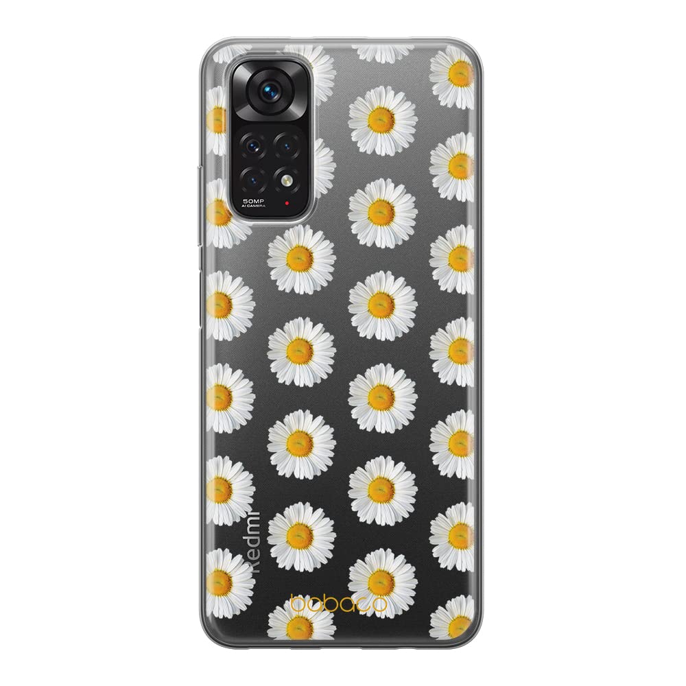 Babaco ERT GROUP mobile phone case for Xiaomi REDMI NOTE 11S 4G / REDMI NOTE 11 4G original and officially Licensed pattern Flowers 009 adapted to the shape of the mobile phone, partially transparent