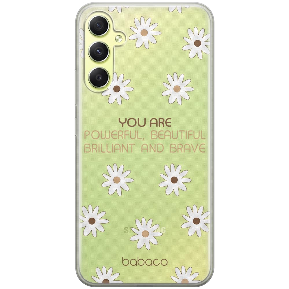 Babaco ERT GROUP mobile phone case for Samsung A34 5G original and officially Licensed pattern Positive vibes 003 optimally adapted to the shape of the mobile phone, partially transparent