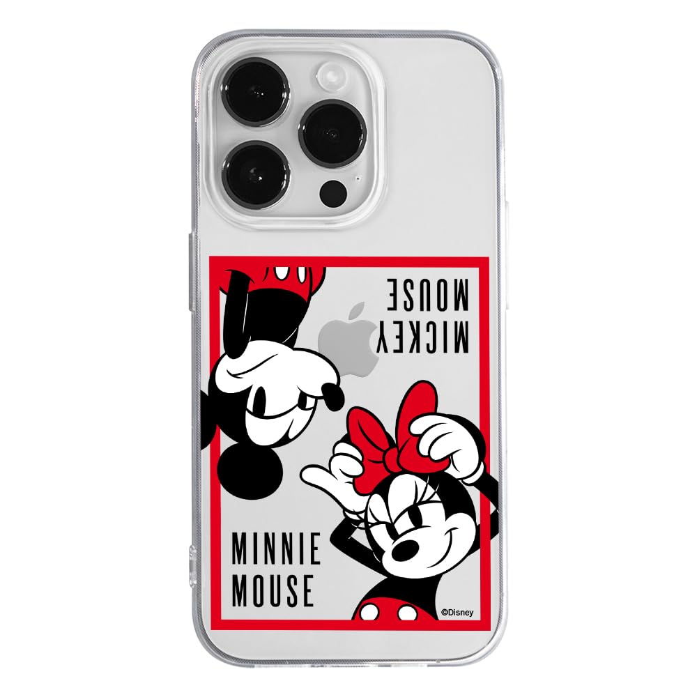 ERT GROUP mobile phone case for Iphone 14 PRO MAX original and officially Licensed Disney pattern Mickey & Minnie 019 optimally adapted to the shape of the mobile phone, partially transparent