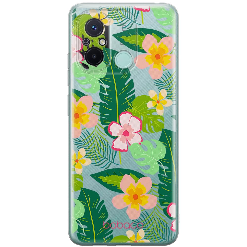 Babaco ERT GROUP mobile phone case for Xiaomi REDMI 12C/ REDMI 11A original and officially Licensed pattern Flowers 019 optimally adapted to the shape of the mobile phone, partially transparent