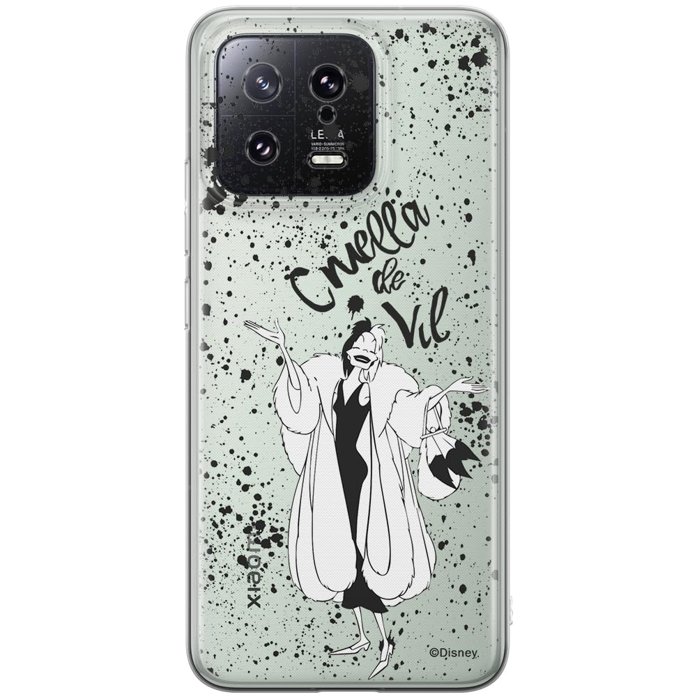 ERT GROUP mobile phone case for Xiaomi 13 original and officially Licensed Disney pattern Cruella 001 optimally adapted to the shape of the mobile phone, partially transparent