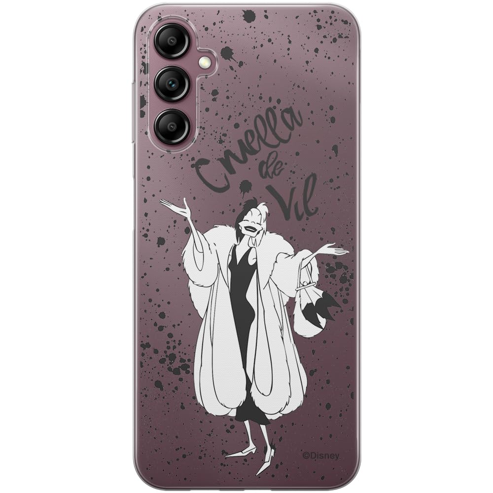 ERT GROUP mobile phone case for Samsung A14 4G/5G original and officially Licensed Disney pattern Cruella 001 optimally adapted to the shape of the mobile phone, partially transparent