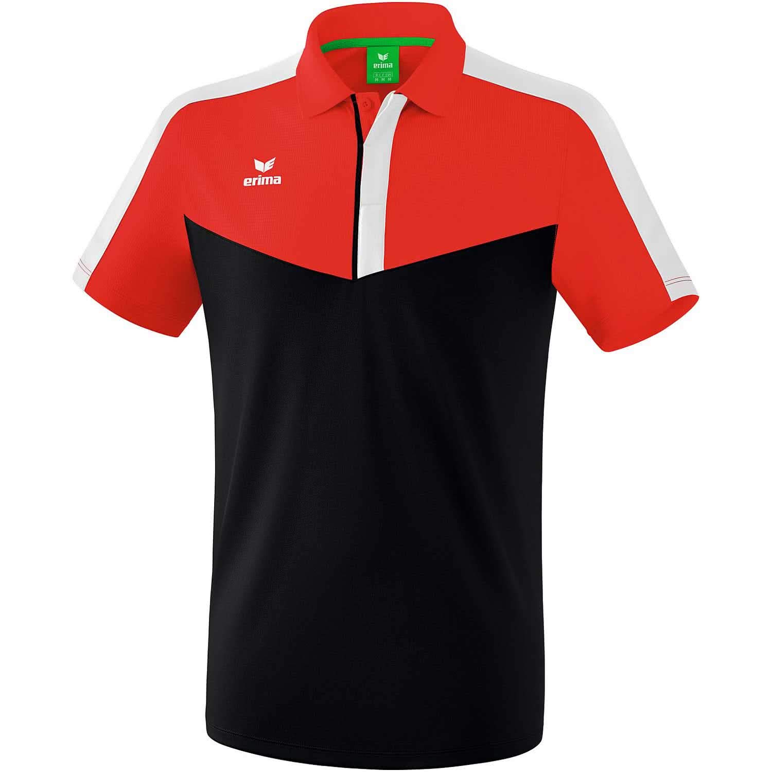 Erima Squad Polo Shirt - Red/Black/White, Size 34