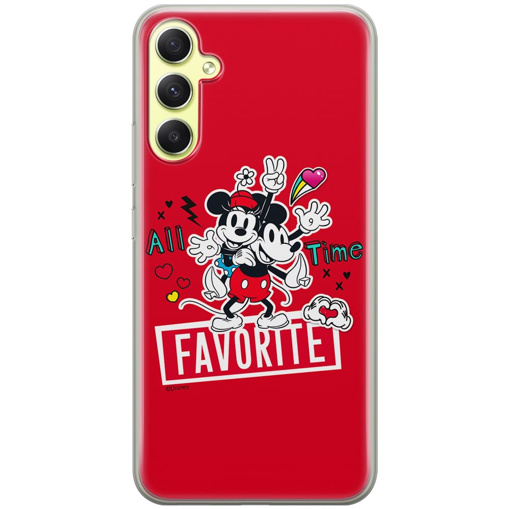 ERT GROUP mobile phone case for Samsung A34 5G original and officially Licensed Disney pattern Mickey & Minnie 011 optimally adapted to the shape of the mobile phone, case made of TPU