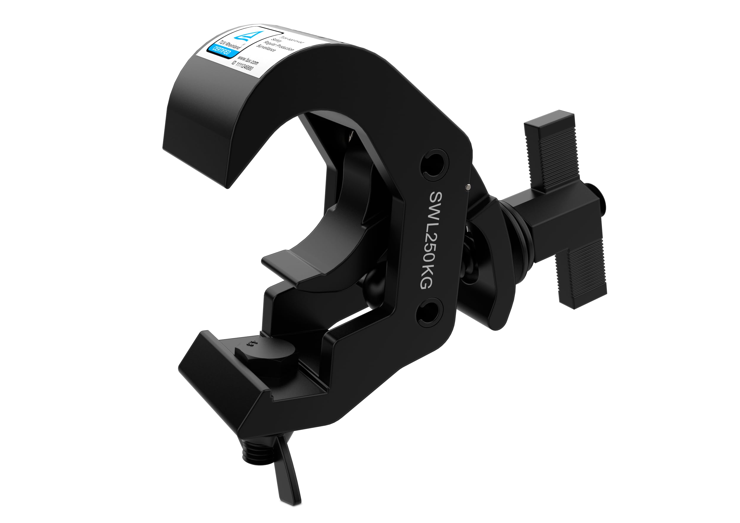 Audibax ACP-4058250BK - Truss Claw with Diameter 40-58 mm - Truss Hook with a Maximum Load of 250 kg - Clamp for Stage Lights - Clamp for Moving Head Fixing