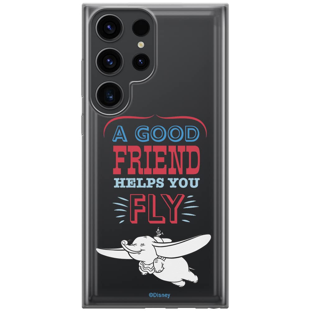 ERT GROUP mobile phone case for Samsung S23 ULTRA original and officially Licensed Disney pattern Dumbo 004 optimally adapted to the shape of the mobile phone, partially transparent