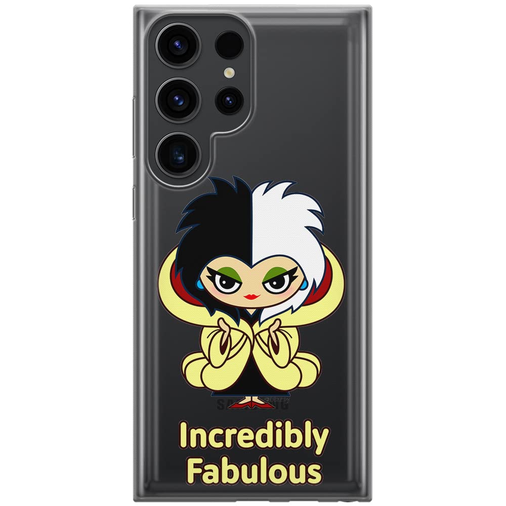 ERT GROUP mobile phone case for Samsung S23 ULTRA original and officially Licensed Disney pattern Cruella 006 optimally adapted to the shape of the mobile phone, partially transparent