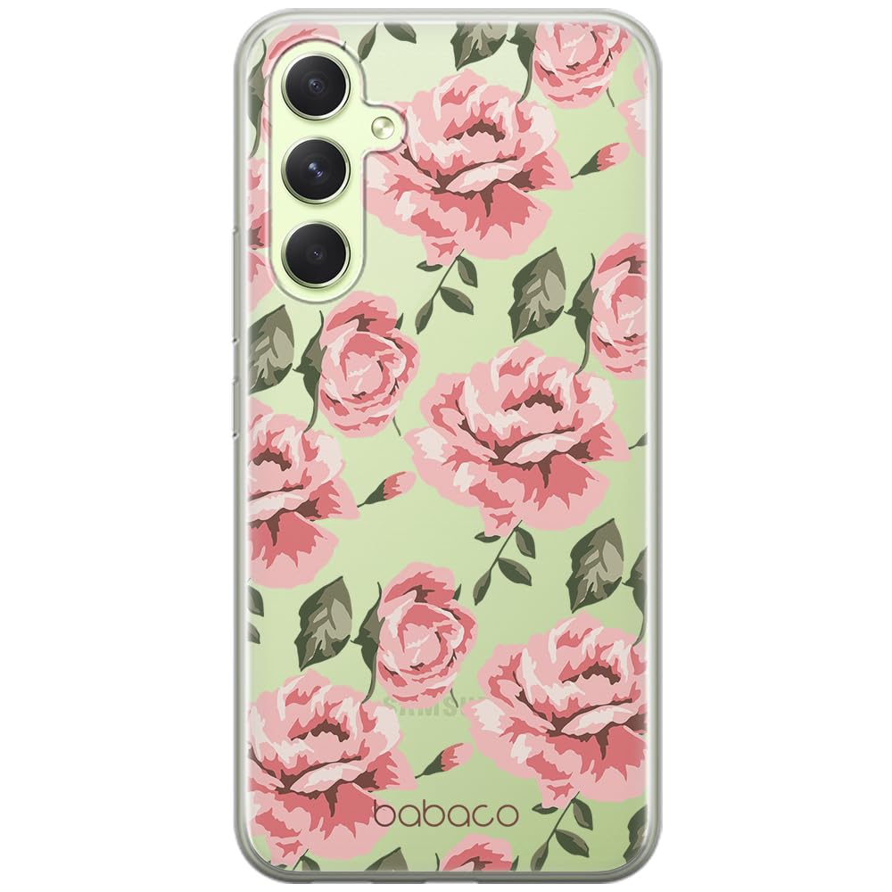 Babaco ERT GROUP mobile phone case for Samsung A54 5G original and officially Licensed pattern Flowers 013 optimally adapted to the shape of the mobile phone, partially transparent