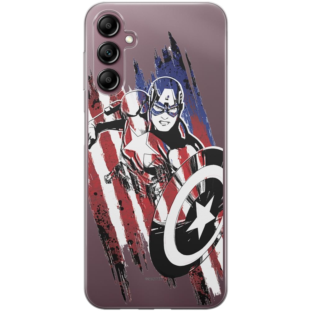 ERT GROUP mobile phone case for Samsung A14 4G/5G original and officially Licensed Marvel pattern Capitan America 016 optimally adapted to the shape of the mobile phone, partially transparent